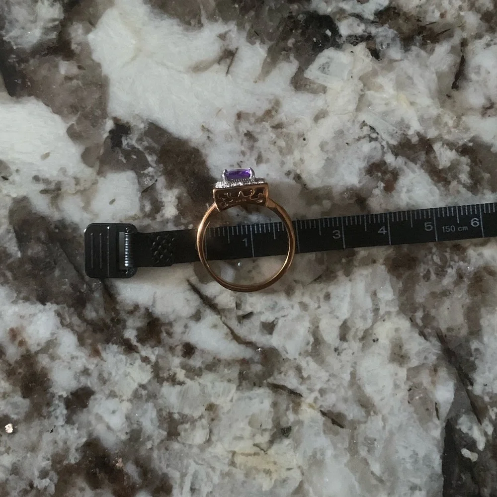 Vintage Rose Gold Plated Ring, Stainless Steel, Approx. Size 8